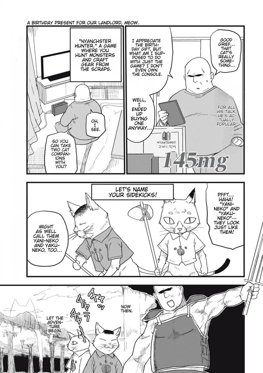 QuirklessStoner's tweet photo. Monster Hunter reference in the Chainsmoker Cat manga https://t.co/lqw153Eifj