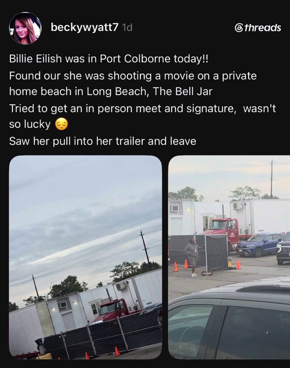 eilishbillstats's tweet photo. 🎥  | Billie Eilish is apparently back filming "The Bell Jar". She was spotted by a fan in Port Colborne on a private home in Long Beach a day ago. 🎬 https://t.co/H3wM9CFvga