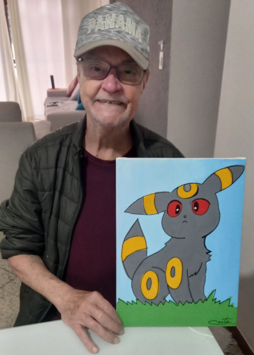 ACaixaLilas's tweet photo. Seu Antônio finalizou o, Umbreon 💛 https://t.co/pni1palBLk