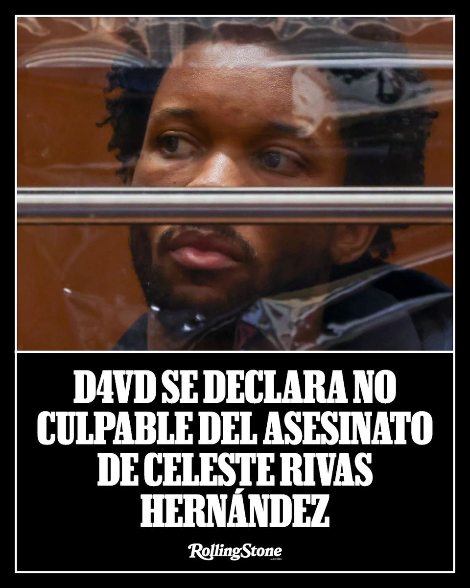 RollingStoneMX's tweet photo. D4vd se declara no culpable del asesinato de Celeste Rivas Hernández. Mientras sus abogadas se retiran de la defensa, ambas afirman que “continúan apoyando” al cantante.
#D4vd #CelesteRivas #Noticias 
https://t.co/RqmvEcmv6R https://t.co/y3qdUu6iWA