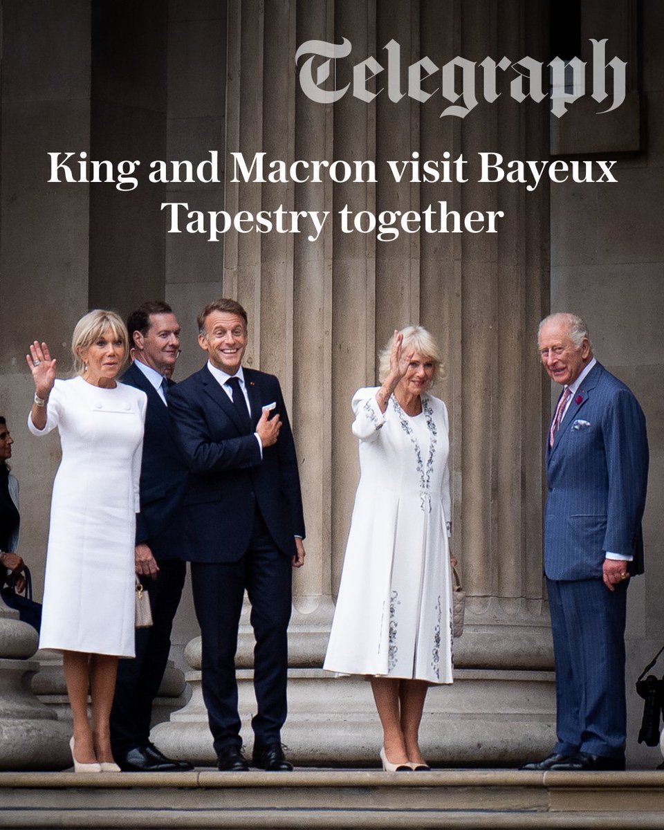 Telegraph's tweet photo. The King and Emmanuel Macron have viewed the Bayeux Tapestry together at the British Museum.

It marked an extraordinary moment; the culmination of years of diplomatic wrangling that began almost a decade ago. It is a moment that many feared would never happen.

🔗:https://t.co/XGVIYRFZEq