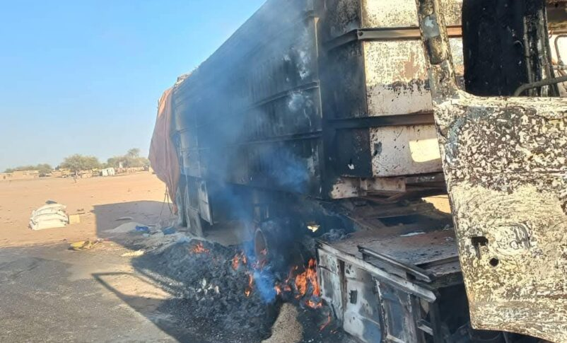 Airstrike destroys 2 WFP trucks near Dilling; 5,800 civilians affected