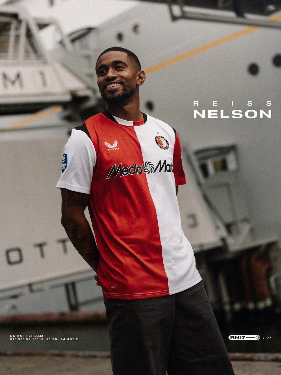 DeadlineDayLive's tweet photo. 📝 𝗗𝗘𝗔𝗟 𝗗𝗢𝗡𝗘: Reiss Nelson has signed for Feyenoord as a free agent after leaving Arsenal. ❤️🤍

(📷: @Feyenoord) https://t.co/Z2GFcUsVP2