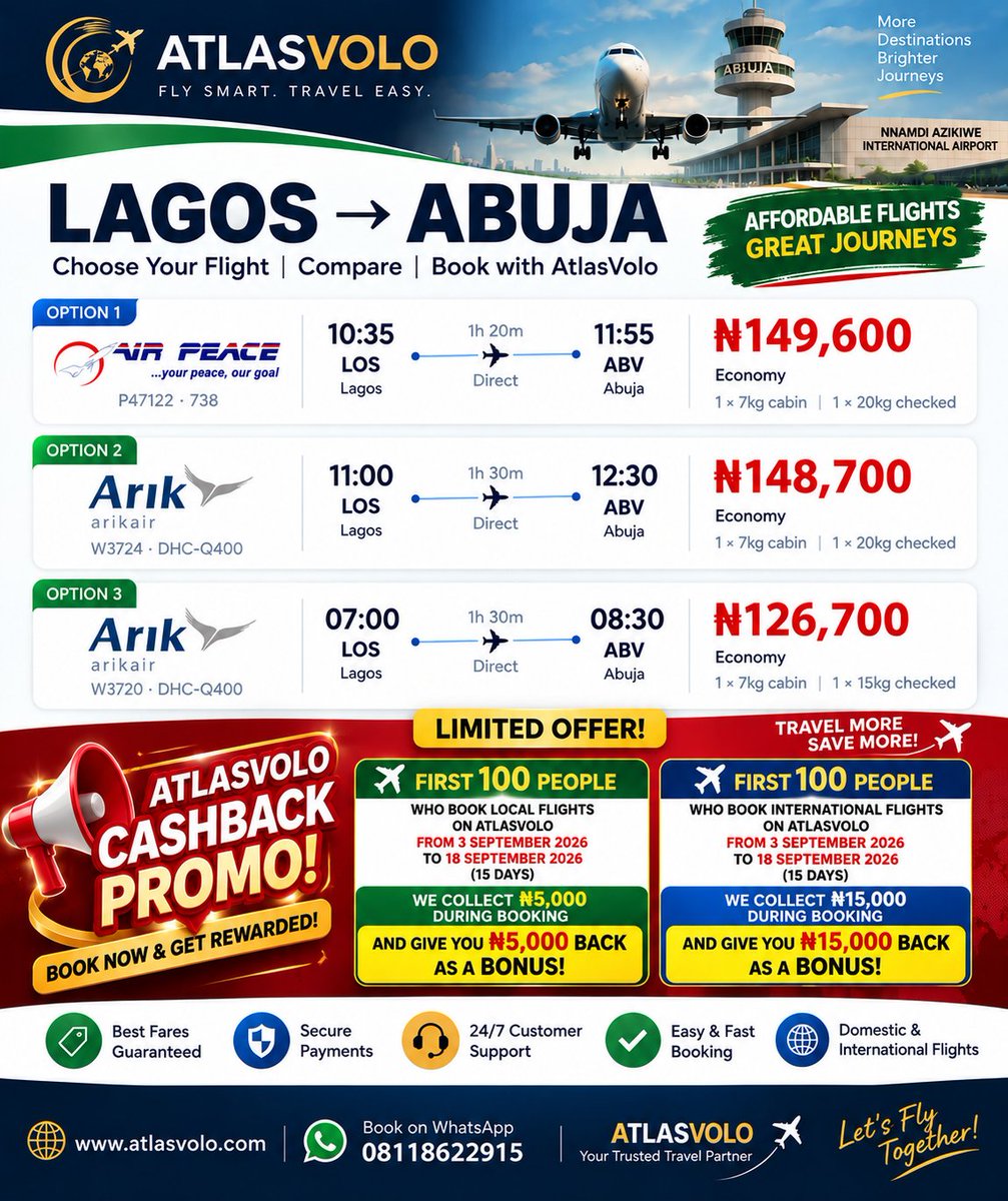 Atlasvolo's tweet photo. Enjoy your promo with comfort flight ✈️ in atlasvolo https://t.co/AwCeUOKbwL