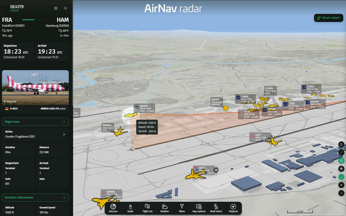 AirNavRadar's tweet photo. Frankfurt Airport like you’ve never seen it before✈️
A current view of one of Europe’s busiest hubs — brought to life with our 3D Map.
Try 3D now at AirNav Radar →
https://t.co/XJ1P99h2Wq
#FrankfurtAirport #FRA #Aviation #AvGeek #3DMap https://t.co/AdmchUM8PD