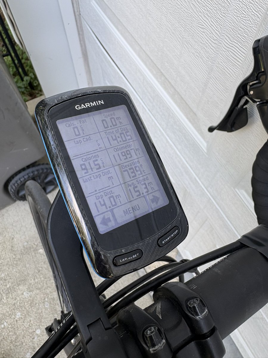 Horsa44's tweet photo. Well that was a crap ride. Felt like I had no energy for last three miles. 14 miles with 15.4 average. Heat was 95F/25C. https://t.co/dlQ7T6phMH