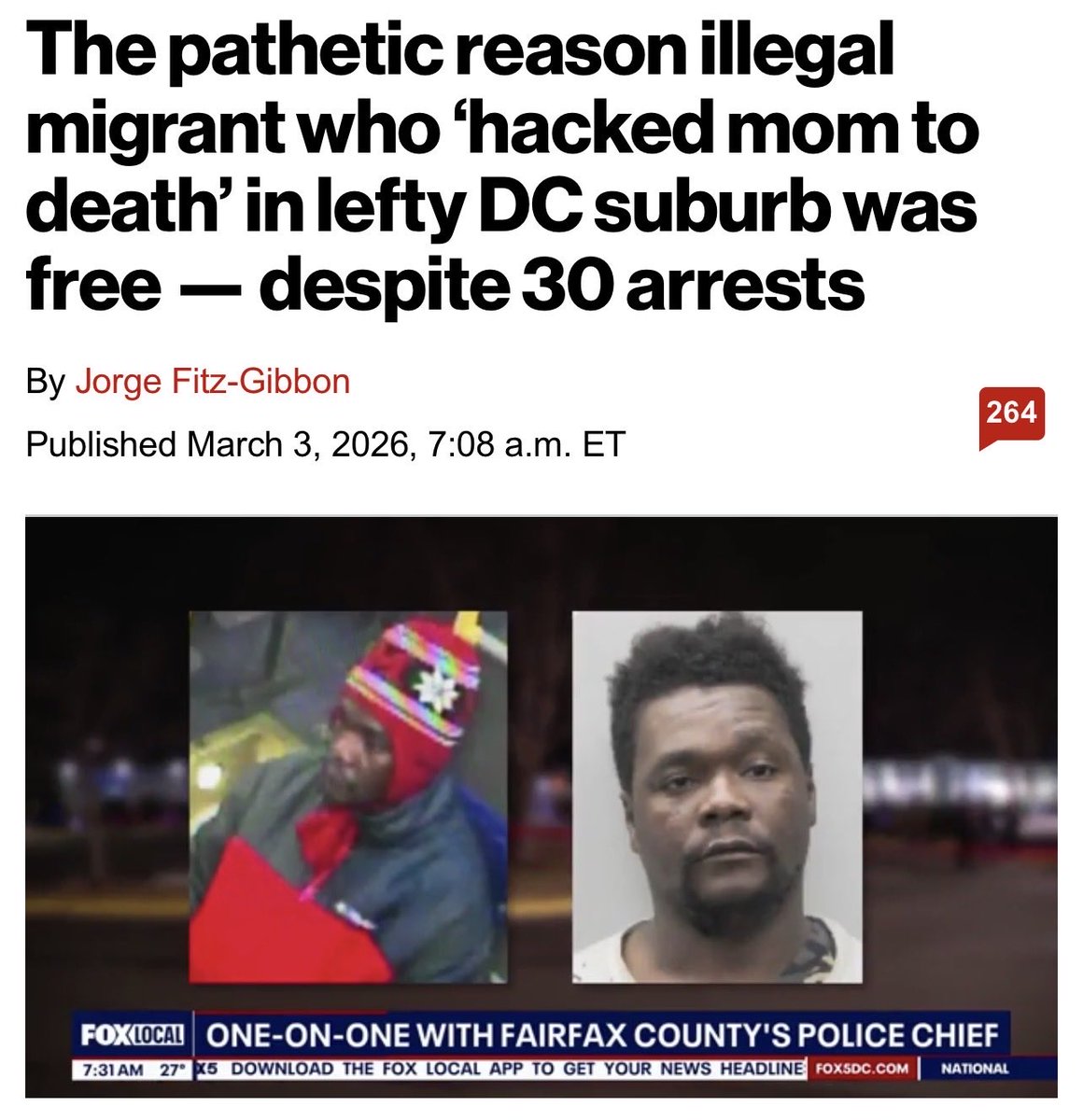 ChristianHeiens's tweet photo. This is what Anarcho-Tyranny looks like. 

It’s putting a mother on the child abuse and neglect registry for letting her 5 year old play outside while Fairfax County’s chief prosecutor is intentionally dropping or reducing charges so that illegal aliens can get out of prison and continue raping and murdering Americans.