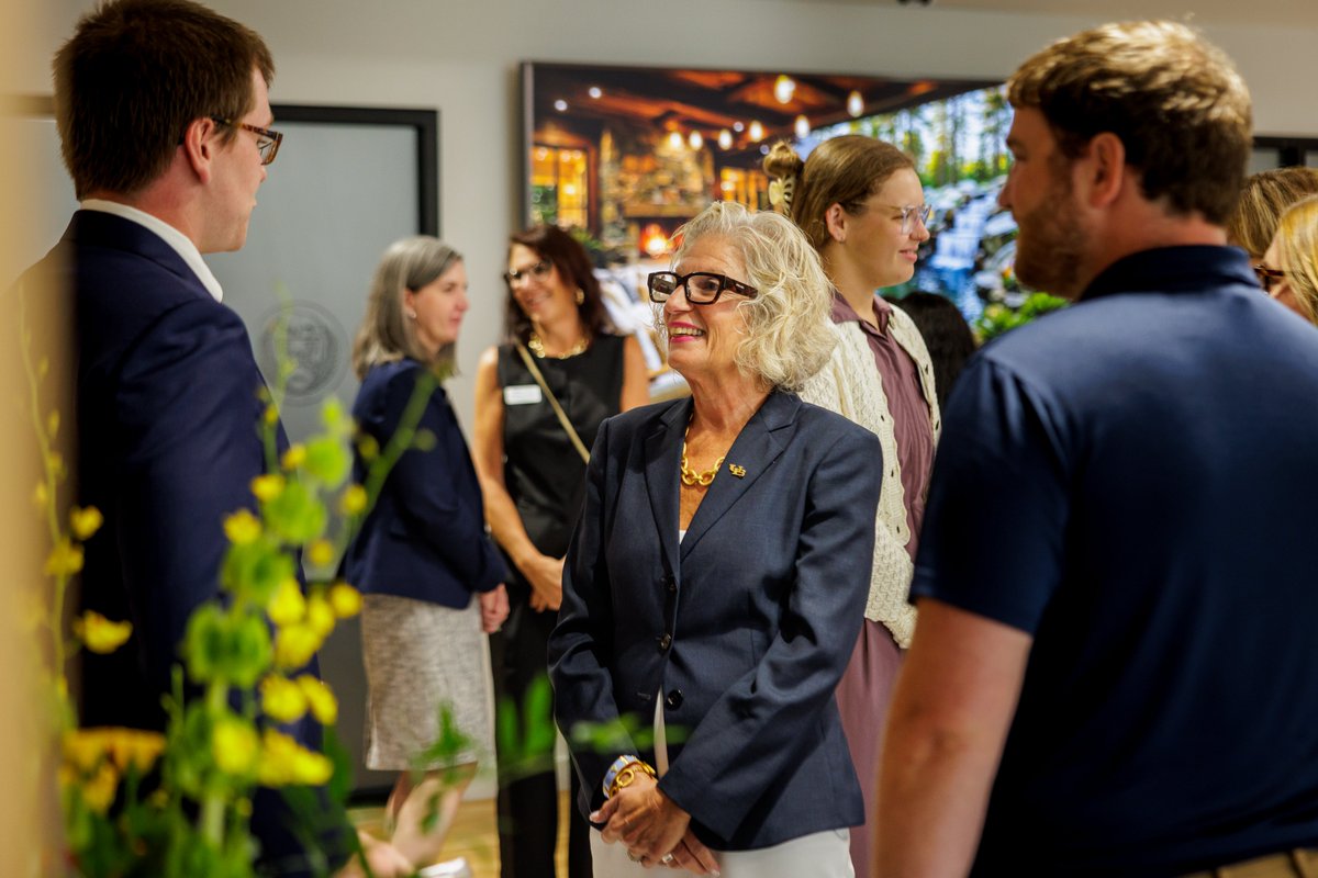 President Genco meets UB's newest Presidential fellows, Graduate School fellows and Arthur A. Schomburg fellows at a reception earlier this week.