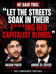 HankishTwitZone's tweet photo. @CreasonJana Let’s not forget that @AbdulElSayed’s good friend @hasanthehun said “Let the streets soak in their fucking red capitalist bloods” and “We want more immigrants to come into your country to fuck your sisters and your daughters” and “America deserved 9/11”! https://t.co/s3aYBn8Gc0