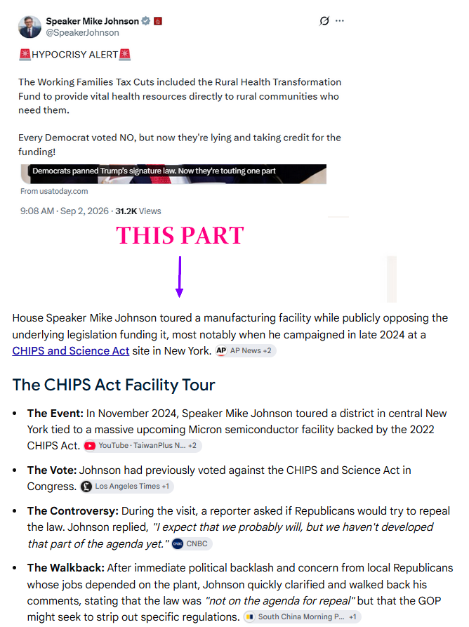 BandeleGaniyu's tweet photo. @SpeakerJohnson #mikejohnson #Louisiana #Manufacturing #ChipsAndScienceAct #NewYork
"Hypocrisy is a tool of fascism." https://t.co/VrdtyUmtlQ