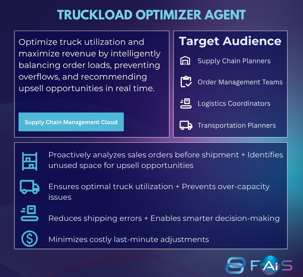 Automus_'s tweet photo. Optimize every mile with confidence.
The Automus Truckload Optimizer, available in the Oracle Marketplace, empowers organizations to improve transportation planning, reduce inefficiencies, and make faster, data-driven decisions.

Explore how the solution can help drive greater efficiency across your supply chain.

Follow along for more insights into AI-powered business transformation, or contact our AI team directly at 📩 ai@automus.com

#AI #Automus #FAiSEcosystem #AgenticAI