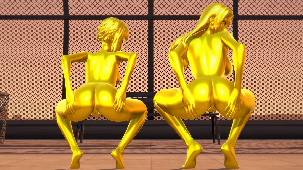MetallicZoneGT's tweet photo. Anonymous suggestions from The Box:
Two Dispatch ladies in gold and a timestopped Mavuika.
#petrification #asfr #timestop #vitrinization #固め #黄金化 #時間停止 https://t.co/UfN98wCUD5