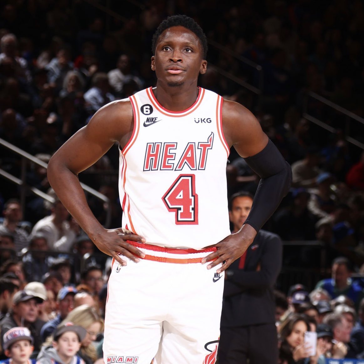 PolymarketHoops's tweet photo. REPORT: The Heat have “monitored” Victor Oladipo’s comeback and cleared him to work at Kaseya Center.

(via @IraHeatBeat) https://t.co/dfJgkHPX7M