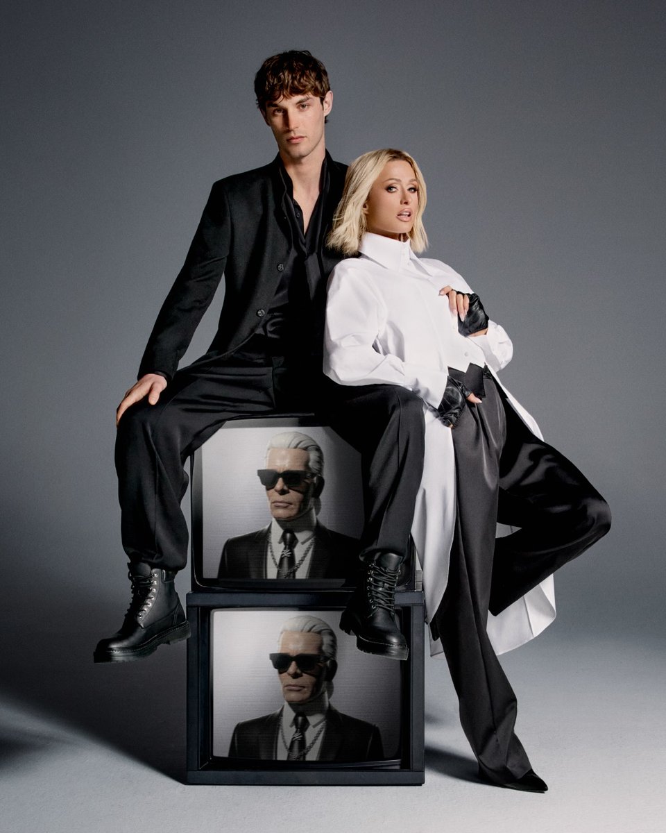 ParisHilton's tweet photo. From Paris, with Love 💖🖤  Paris x @KarlLagerfeld Fall/Winter 2026 💫 https://t.co/v6PeevVrhM