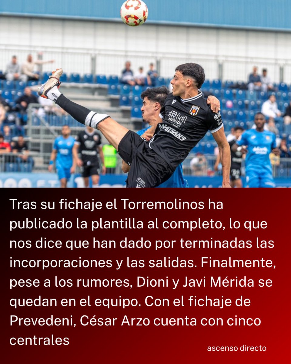 ADirecto_'s tweet photo. OFICIAL 🚨 | MATEO PREVEDINI CIERRA EL MERCADO DEL TORREMOLINOS 🔒

El central argentino de 23 años jugó una temporada en Primera RFEF von la AD Mérida y la pasada temporada disputó la Segunda RFEF con el Valencia Mestalla 🇦🇷💥

#primerarfef #fichajes #juventudtorremolinos https://t.co/RJyM7tcdma