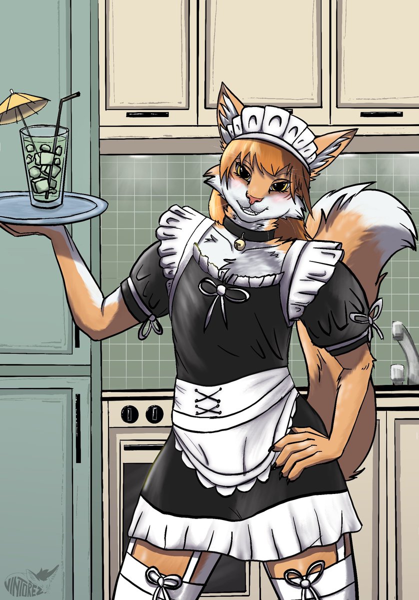 VintFR's tweet photo. #286 Breaking bad

- a bath? 
- would u like tarhun?
-or maybe... you want me?

Special secret order for @kelvin_j7_ 

#furryart #maid https://t.co/BfdWlsIA7v