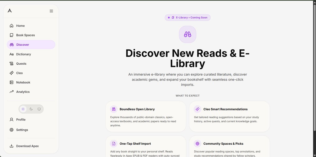 iom_future's tweet photo. Based on popular demands
First layer of @apex_app_ social feature, students can discover helpful Study materials and an Achrive  of books they would like to read; curated to their preference https://t.co/q0nVEnomwl