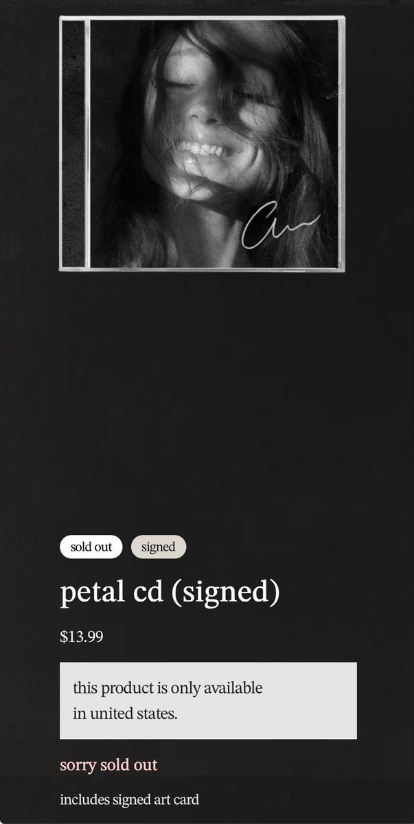 dandyyygrande's tweet photo. Am I crazy for holding out hope for signed CD restocks 😬🤞 https://t.co/twyzx1znfR