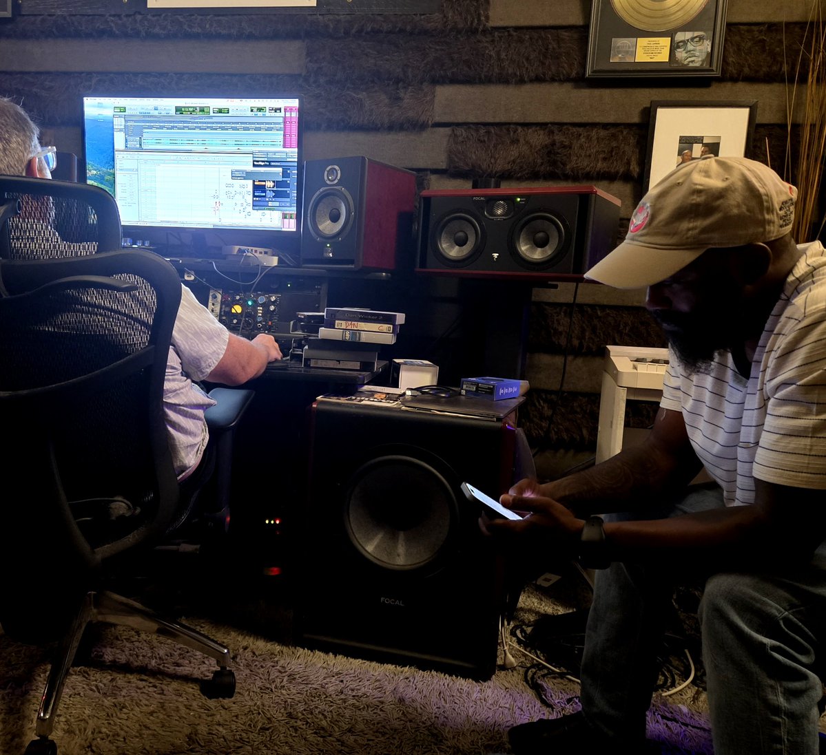 IAmBrinson's tweet photo. The GodChaserz 20-Year celebration rolls on! 

 In the studio putting the final touches on Cstraight new album, "Land Line." 

Catch us celebrating the release Sept 20th at the Kingdom Choice Awards
grab your tickets! 

Great day to be a GodChaser.  #CHH #GodChaserz https://t.co/x3l0eQhjl8