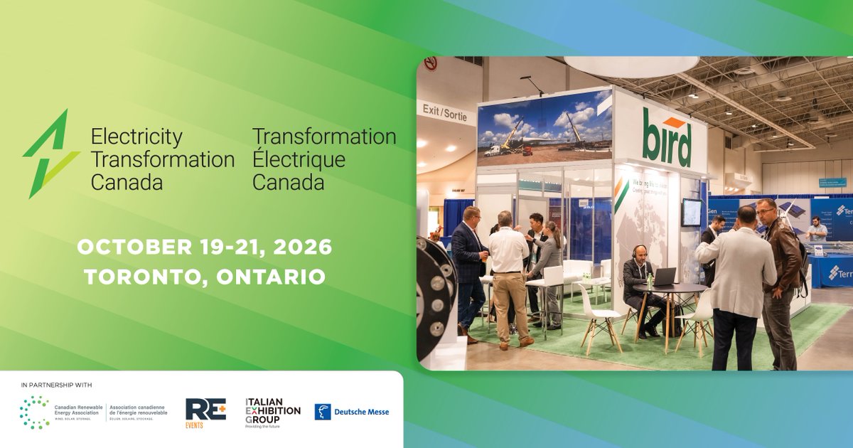 REPlusEvents's tweet photo. The electricity sector is changing fast! Electricity Transformation Canada 2026 is where the people shaping that change across Canada come together.

Join us at ETC 2026 and register today! https://t.co/mf41b8EHP7

#ETC2026 #CleanEnergy #Canada #RenewableEnergy https://t.co/AZvDwCgQaT