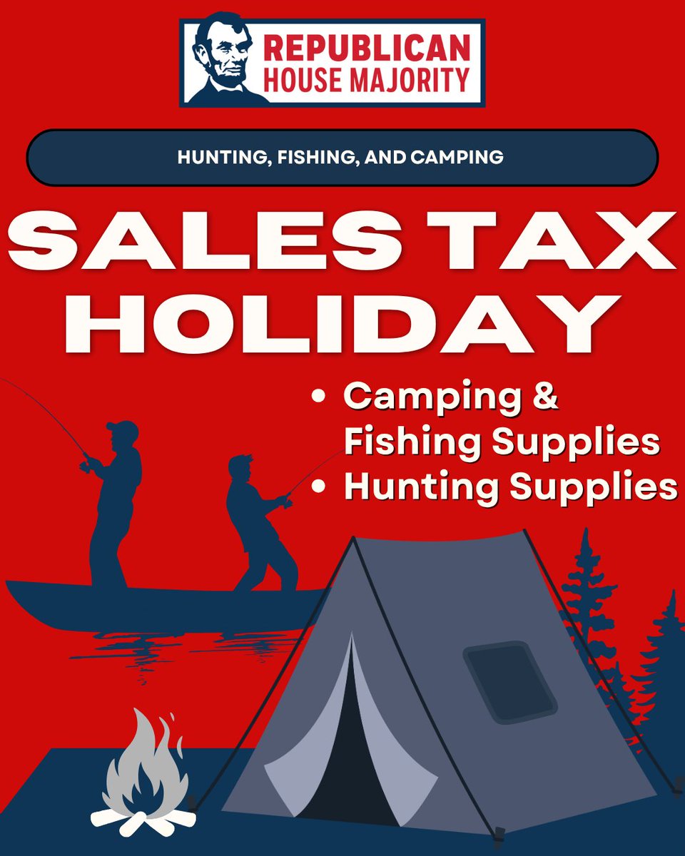 FHRCC26's tweet photo. Florida's sales tax holiday on hunting, fishing, and camping gear runs through December 31st — stock up tax-free while it lasts! From rods to rifles, now's the time to gear up for your next adventure. https://t.co/p8WpGhh9B8