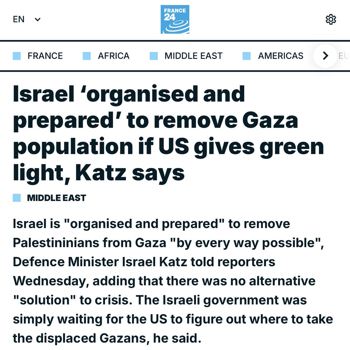 ChrisVanHollen's tweet photo. After our trip to the Gaza-Egypt border last year, @SenJeffMerkley & I released a report entitled, "The Netanyahu Government is Implementing a Plan to Ethnically Cleanse Gaza of Palestinians."
 
Now the Israeli Min of Defense confirmed that's the goal.
 
We must end our complicity. 

https://t.co/Hy6J0nqx3q