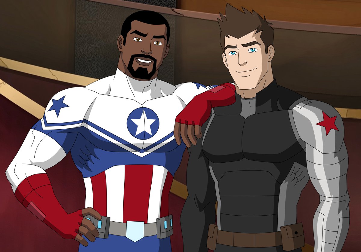 admmbengen94's tweet photo. Here's Sam Wilson's Falcon America suit &amp; Bucky Barnes (Avengers Assemble)

#marvel #avengersassemble #fanart #gay #couple #avengers #samwilson #buckybarnes #captainamerica #wintersoldier #winterfalcon #sambucky #thefalcon https://t.co/5Rjx2vK3rv