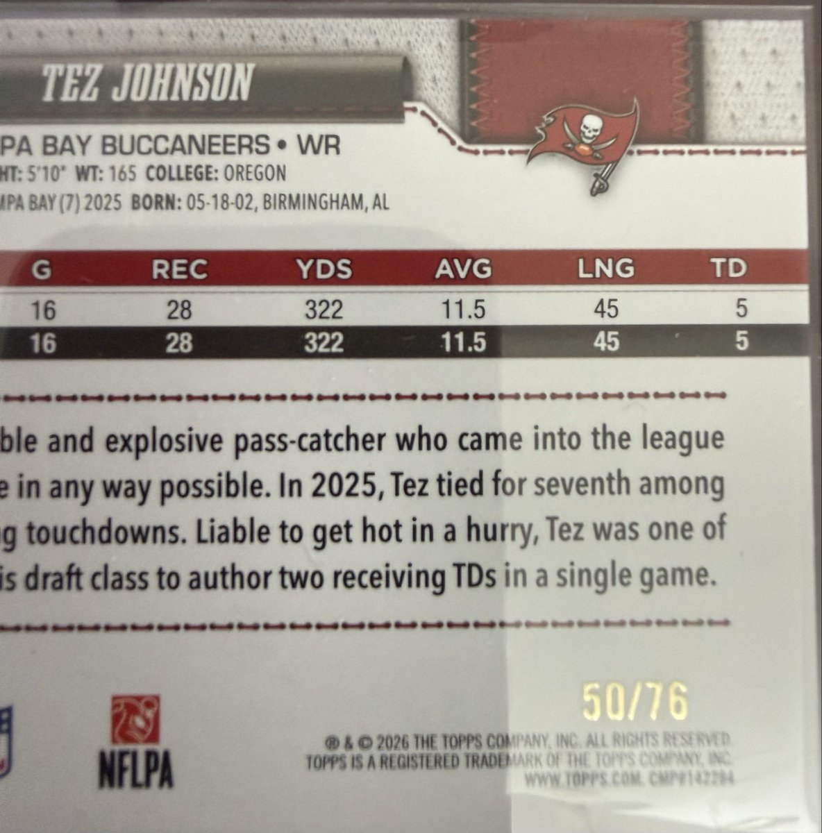 HendyRc189's tweet photo. Am I grasping as straws here @Topps @CardPurchaser ? 😂 #thehobby #thehobbyfamily #cardpurchaser #FGV #FGVs
Tez Johnson with the American Flag border numbered 50/76…
50 as in 50 United States
76 for 1776, Declaration of Independence
1/1??? 👀😂 https://t.co/RNA6wInTMz
