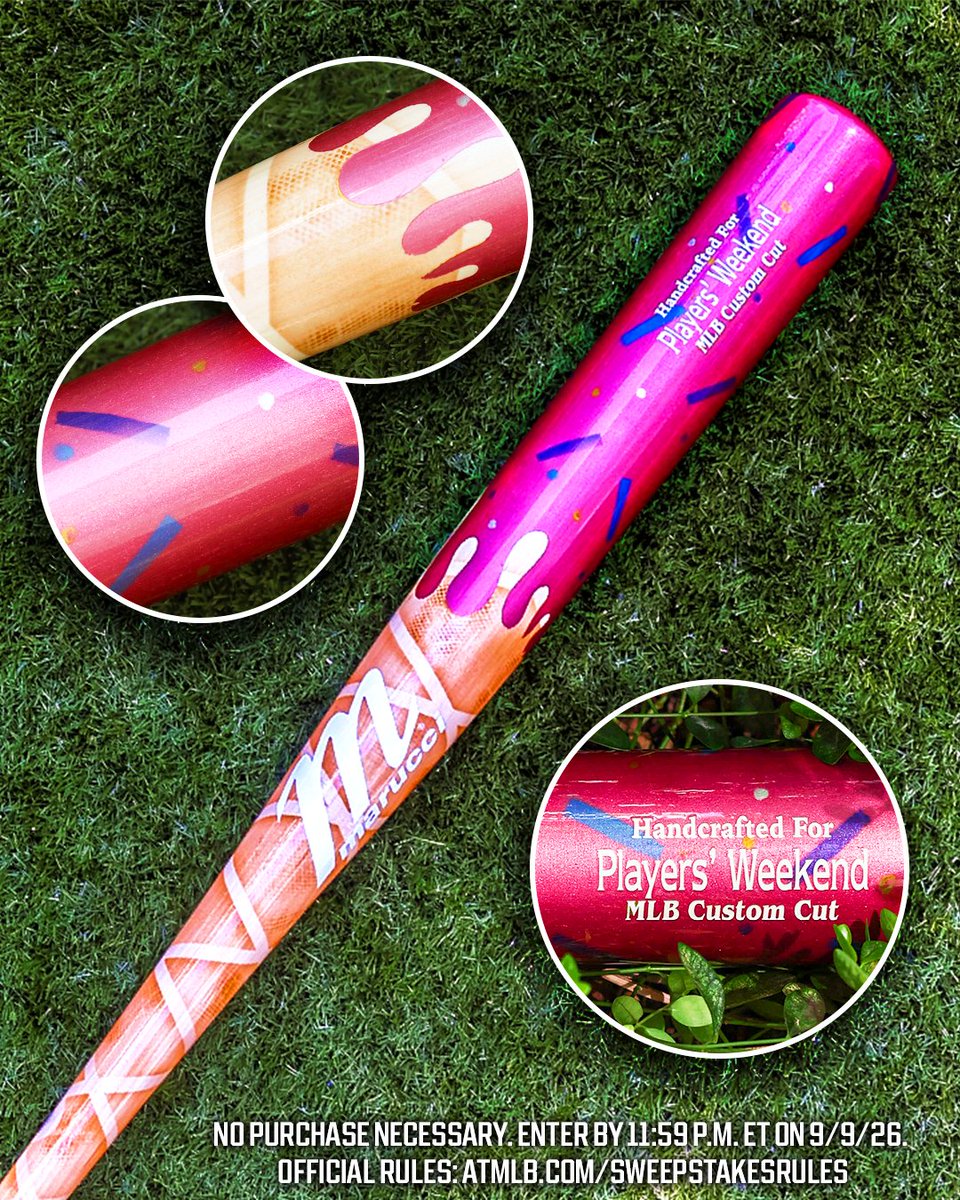 MLB's tweet photo. "I scream, you scream, we all scream for ice cream" 🍦

Repost and reply with your favorite ice cream flavor for a chance to win this Players' Weekend baseball bat! https://t.co/EBAFGzlXCi