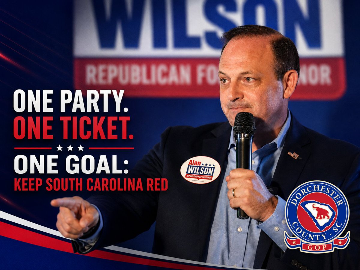 cjwestfall's tweet photo. The primary is over. Our ticket is set: Alan Wilson and Mike Reichenbach for Governor and Lt. Governor, Darline Graham for Senate, Jenny Costa Honeycutt for Congress, and candidates up and down the ballot right here in Dorchester County.  

The stakes could not be higher. The left has embraced Marxism, abortion up to the moment of birth, higher taxes, and open borders. South Carolina deserves better, and we're going to fight for it.  

Democrats would love nothing more than for Republicans to stay divided after a tough primary. We're not giving them that opportunity.  

We are 62 days from November 3. 

Time to register voters, recruit volunteers, and knock doors right here at home.  

One party. One ticket. One goal: keep South Carolina red. 🇺🇸  

Join the fight at https://t.co/qSZxAK3mDT  

Check out our voter guide at https://t.co/oQmyniS0Le to learn more about the candidates all in one place.