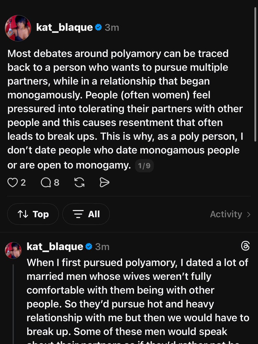kat_blaque's tweet photo. You don’t have to open your relationship! I personally won’t date people who date monogamous folks. https://t.co/fSLXlbOY0b