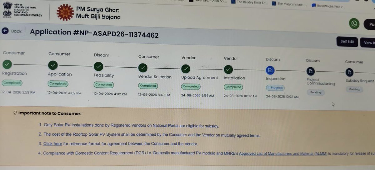 saumitraadc's tweet photo. Had installed solar panels under the @PMSuryaGhar @mnreindia The vendor completed installation on 24/8/26; it’s more than a week now but @Karim_ESd_APDCL @apdclsocial still hasn’t visited for inspection. Request the concerned SDE to kindly do the needful. @CMOfficeAssam https://t.co/kQh88tifej