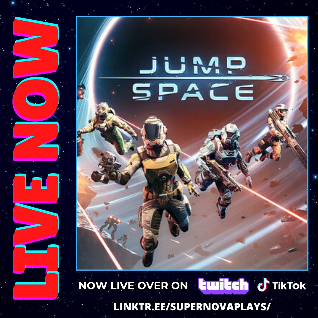 supernovaplays1's tweet photo. 🔴LIVE NOW 🔴 head over to twitch or TikTok where Im jumping through space with the crew for community night. This game has it all, fps shooter, co-op, ship battles, puzzles and more. See you there! https://t.co/qYmGbmIuGK #varietystream #coopgame #jumpspace #gaming https://t.co/LC5UoFGGNO