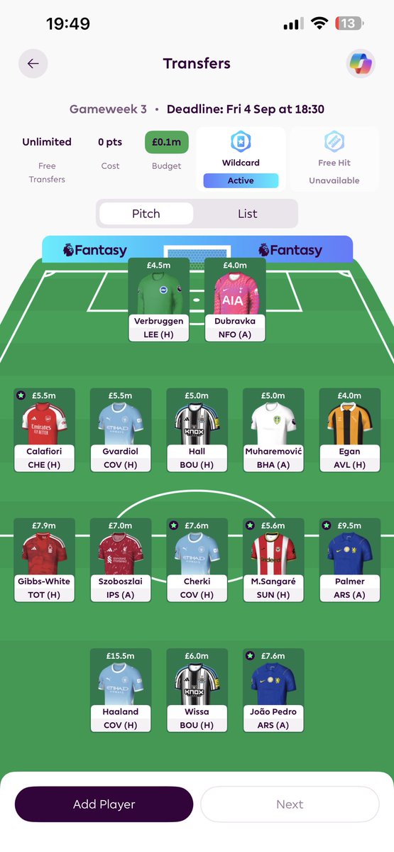 KieranWilson33's tweet photo. @FPLjamieee This or go for kelleher and drop 0.5 on a defender? https://t.co/YwrwzhxkHO