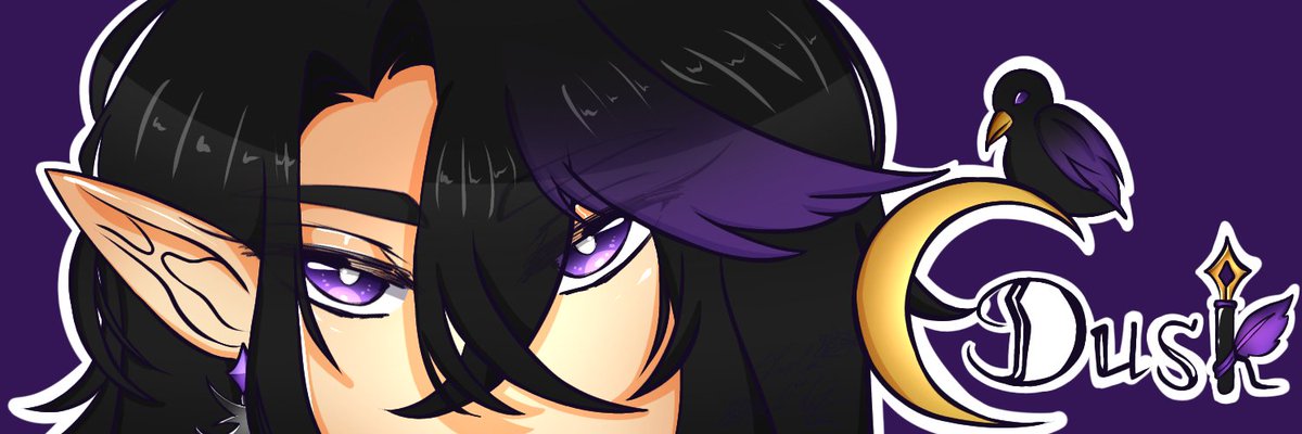 LyleaViolet's tweet photo. Here i Made an X banner for @DuskVTuber I hope you like it I had fun working on it! This is not the fan art I had planned in mind I have another one so stay tuned! 

These are the references and time-lapse used for this piece https://t.co/zHgpfNfRkg