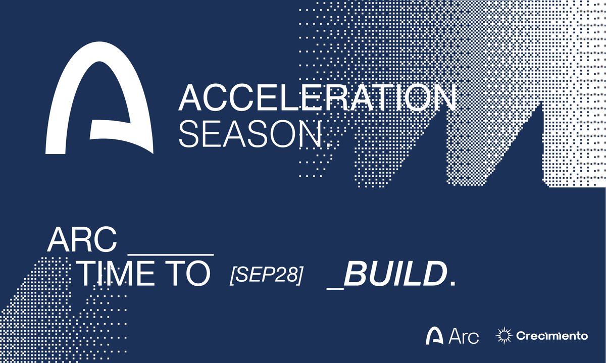 crecimientoar's tweet photo. ARC — ACCELERATION SEASON

Real-world finance is moving onchain: payments, FX, credit, tokenized assets. Arc is the Layer-1 built for exactly that, and we want you to build on it.

Together with @arc, we're launching a six-week online program for Latam fintech and AI startups ready to build on Arc and take their business into its next phase of growth.

Applications are open until September 22nd.