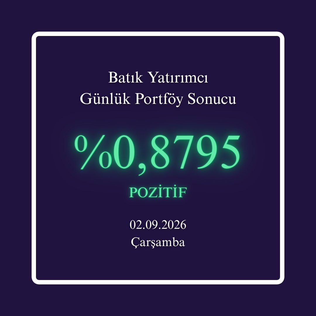 Hostad31's tweet photo. 02.09.2026 tarihli portföy sonucum:

%0,8795 pozitif. https://t.co/OVpIHLTYyv