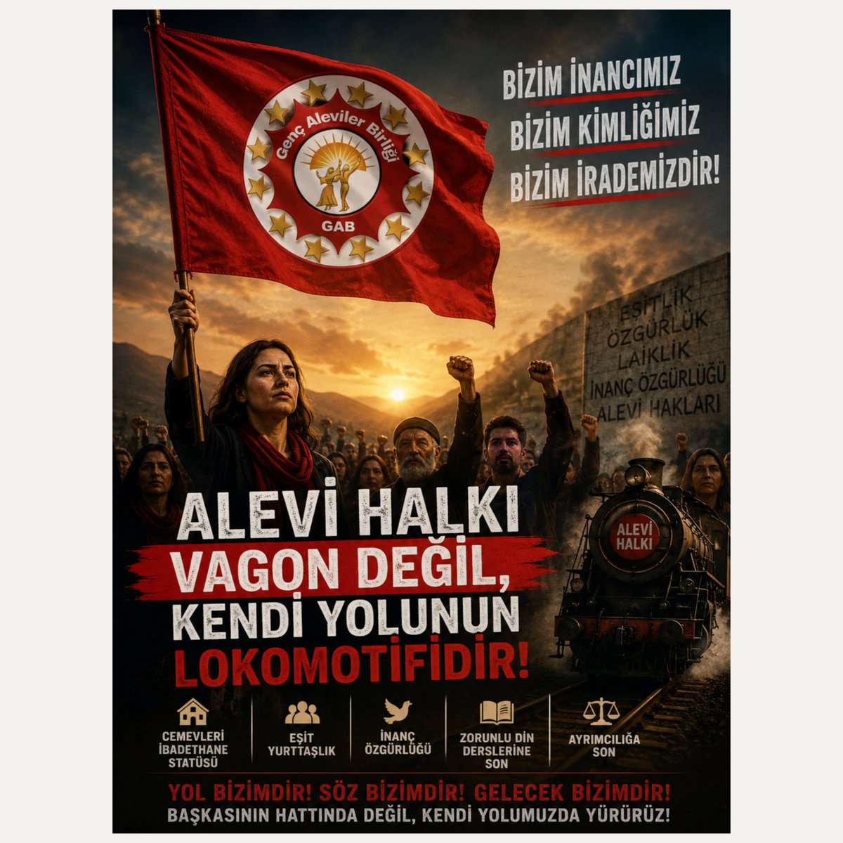 GAB_DER_'s tweet photo. 🚩 VESAYETE VE TAHAKKÜME GEÇİT YOK...

> "Sokaktan alıp getirip milletvekili yaptığımız insanlar… Hangi aydın kimliği var onu da bilmiyorum."

> "Kürt hareketini eleştirmek, Öcalan'ı eleştirmek, tırnak içerisinde aydın olmaksa bana kusura bakmayın o dündü. Bugün artık onun alıcısı yok."

> — Tuncer Bakırhan (DEM Parti Eş Genel Başkanı)
> 

> "Sürekli demokrasi istiyorlar, eşit yurttaşlıktan bahsediyorlar. Ama Alevilerin haklı tepkisini anlayıp özeleştiri vermek yerine çirkin, kibirli ve muktedir bir dille konuşuyorlar. 

Buradaki asıl mesele, sözün Öcalan’ın ağzından çıkmış olması. Tanrısal bir kült olarak onun yanlış yaptığını kabul etmek ya da onu eleştirmek bu anlayış için mümkün değil. Bütün bu saldırgan tavır ve özeleştiriden kaçış bundan kaynaklanıyor."

> Söylemde demokrasi ve eşitlikten bahsedenlerin; Alevi halkının haklı eleştirileri karşında takındıkları kibirli dille yüzleşmek tarihsel bir zorunluluktur. DEM Parti Eş Genel Başkanı Tuncer Bakırhan’ın, Alevi aydınlarının bildirgesine yönelik "sokaktan toplanmış" gibi ifadeler içeren üstenci yaklaşımı; Alevi halkını yalnızca oy deposu gören, kendi liderlik kültünü dokunulmaz kılan tahakkümcü zihniyetin bir tezahürüdür.

Alevi halkının özgün kimliğini ve tarihsel duruşunu yok sayan bu tavır, geçmişte Alevi halkına yıkım getiren İdris-i Bitlisî zihniyetinin modern bir yansımasıdır. DEM Parti bünyesindeki Alevi figürlerin bu dille yüzleşmek yerine sessiz kalması da kabul edilemez. Alevi halkı, dostluk maskesi altında yürütülen bu vesayeti görmeli; hiçbir yapının, partinin veya siyasal projenin boyunduruğu altında olmadığını net bir şekilde ortaya koymalıdır.

🔴 Bu gerekçeyle Alevi halkına açık çağrımızdır:

Tepkimizi ortak bir siyasal iradeye ve somut bir mücadele programına dönüştürelim. Hiçbir partinin vesayetine girmeden; Cemevlerinin ibadethane statüsü, eşit yurttaşlık, zorunlu din derslerinin kaldırılması ve ayrımcılığın son bulması taleplerimizi bağımsız irademizle dayatalım. Siyasi aktörleri vaatleriyle değil, somut tutumlarıyla değerlendirelim.

Alevi kurumlarını güçlendirip gençleri ve kadınları merkeze alarak kurumsal gücümüzü büyütelim. İnancımızı ve tarihsel hafızamızı koruyalım. Artık başkalarının projelerinde vagon olmayacak; kendi taleplerini belirleyen ve geleceğini kuran bağımsız bir siyasal özne olacağız.

Yolumuzu kendimiz çizelim. Sözümüzü kendimiz söyleyelim. İrademizi kendimiz ortaya koyalım.

ALEVİ HALKI VAGON DEĞİL, LOKOMOTİFTİR.

Genç Aleviler Birliği (GAB)