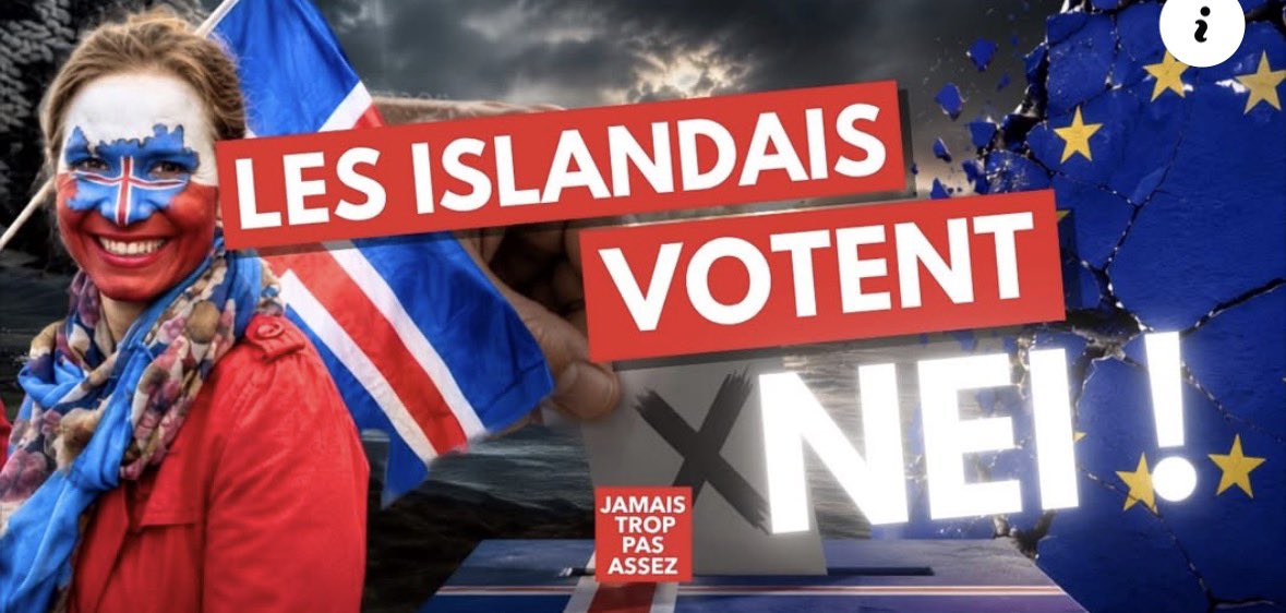jamaispodcast's tweet photo. 🗳À la question « L’Islande doit-elle rouvrir les négociations d’adhésion avec l’Union européenne ? » 52,8 % des Islandais ont répondu « non » !

🇪🇺 Bruxelles a les boules. On fait le point dans JAMAIS TROP PAS ASSEZ ! 🔗 en commentaire ⬇️ https://t.co/u9EkpvPcEf