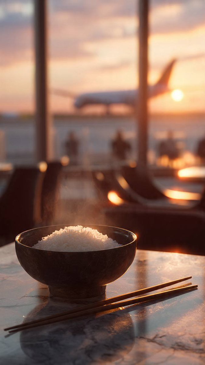 iEddydavid's tweet photo. Sunset outside, steam rising from the bowl, chopsticks resting and ready. 

This is what still accumulating actually looks like.

 No rush, no panic, just $rice and a view https://t.co/5eTdqaryHl