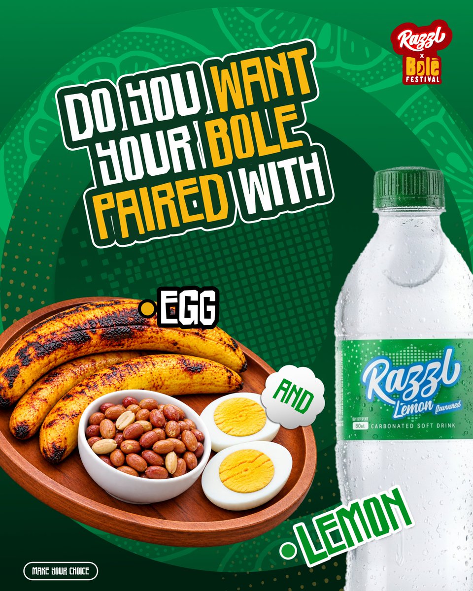 drinkrazzl_ng's tweet photo. Taste is personal. And choosing how you enjoy your Bole, even more so.

Do you want extra sauce or just like to keep it simple? https://t.co/7WmwiQvy6B