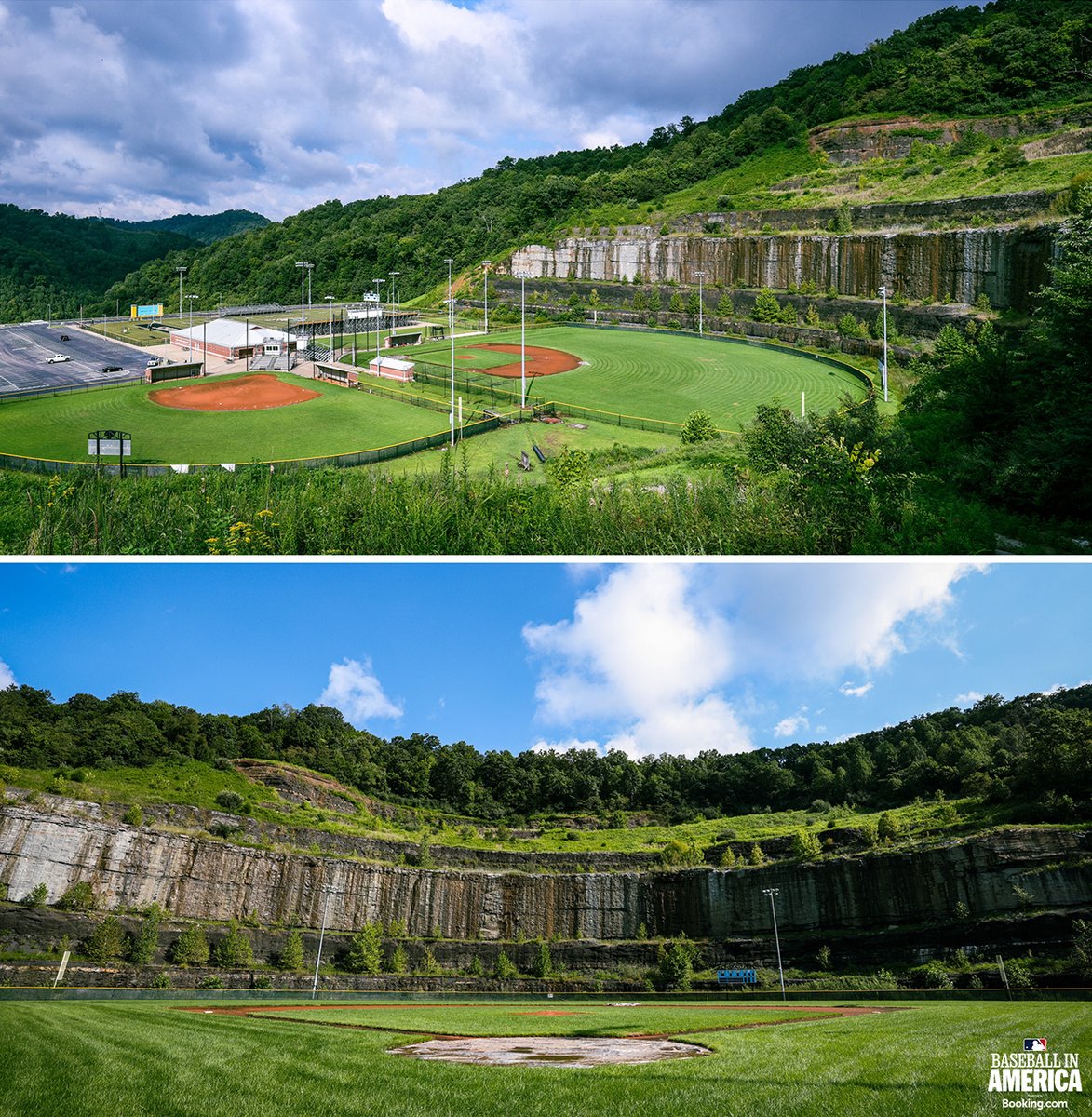 MLB's tweet photo. This baseball field is on the side of an actual mountain 🤯

Floyd Central High School built its ball field in the Appalachian Mountains of Eastern Kentucky ⛰️ https://t.co/ssz1hzmywQ