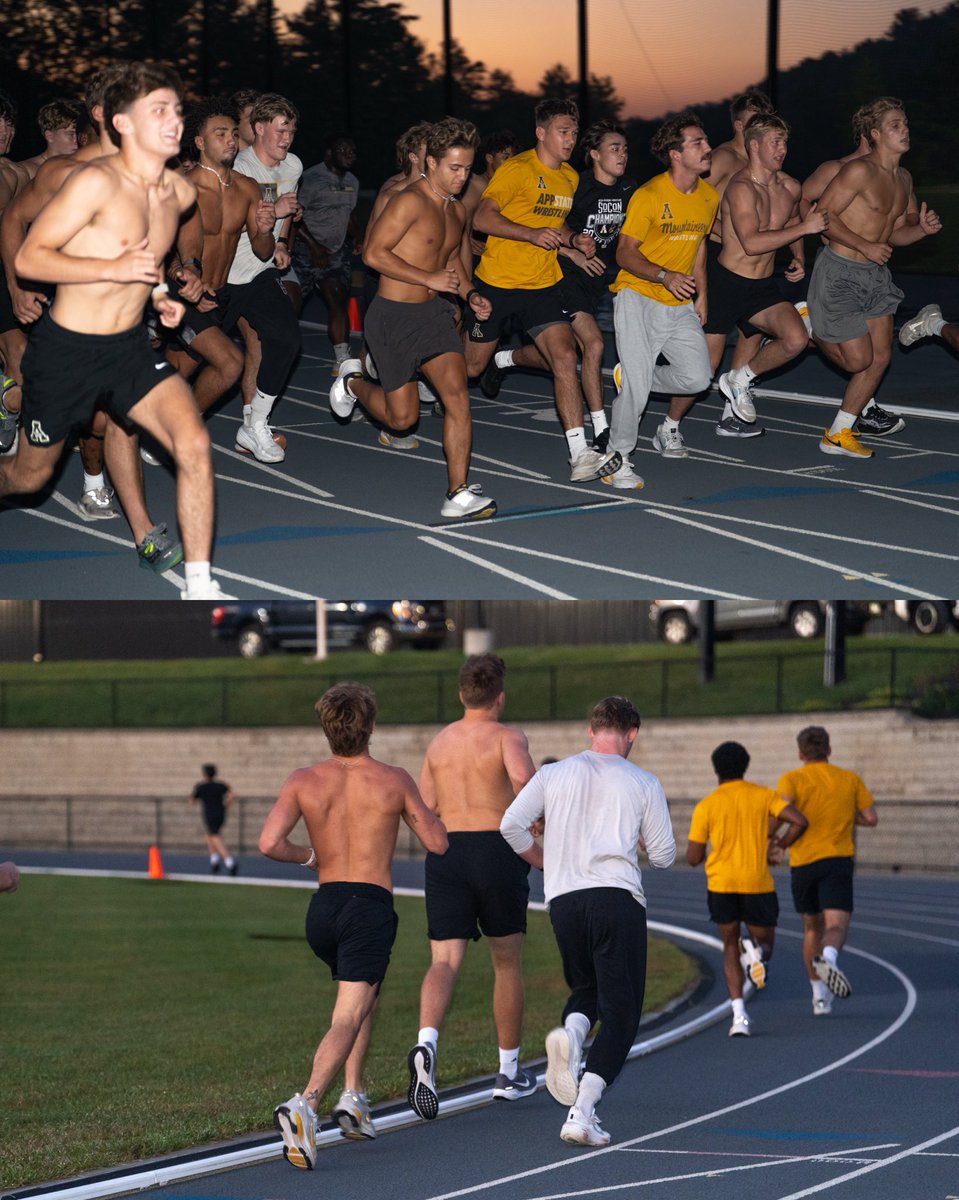 AppWrestling's tweet photo. Trading time on the mat for the track 🌅

#ReAchTheSummit https://t.co/NuNy2I2VD9