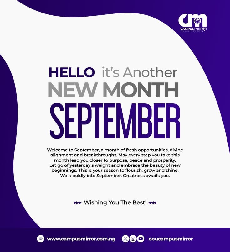 ooucampusmirror's tweet photo. Hello, September! 💜

A new month, a fresh page, and another opportunity to create, grow, and make meaningful memories.

Here’s to a beautiful and fulfilling September! 🌸

#CampusMirror #HelloSeptember #NewMonth https://t.co/XRLWrzZhdJ