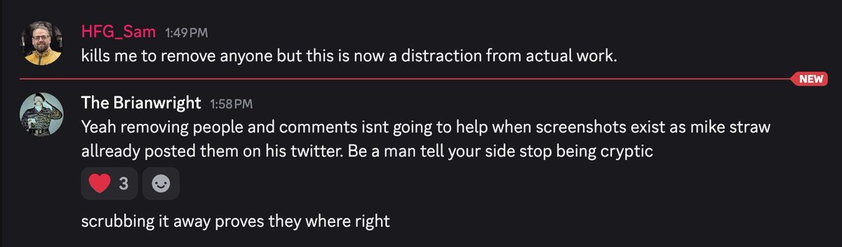 MikeStrawMedia's tweet photo. Anyone who brings it up, even if they have paid hundreds/thousands to support the game, are being removed from the Discord. https://t.co/QA5Pr34yov