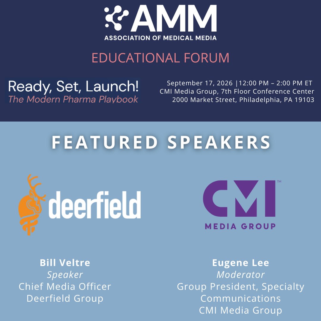 AMMUpdates's tweet photo. Join AMM on September 17 in Philadelphia for Ready, Set, Launch! The Modern Pharma Playbook, featuring an insider discussion on what it takes to succeed in today’s pharma launch environment.

Register today: https://t.co/P8WR0steyr https://t.co/9YpNhcssdU