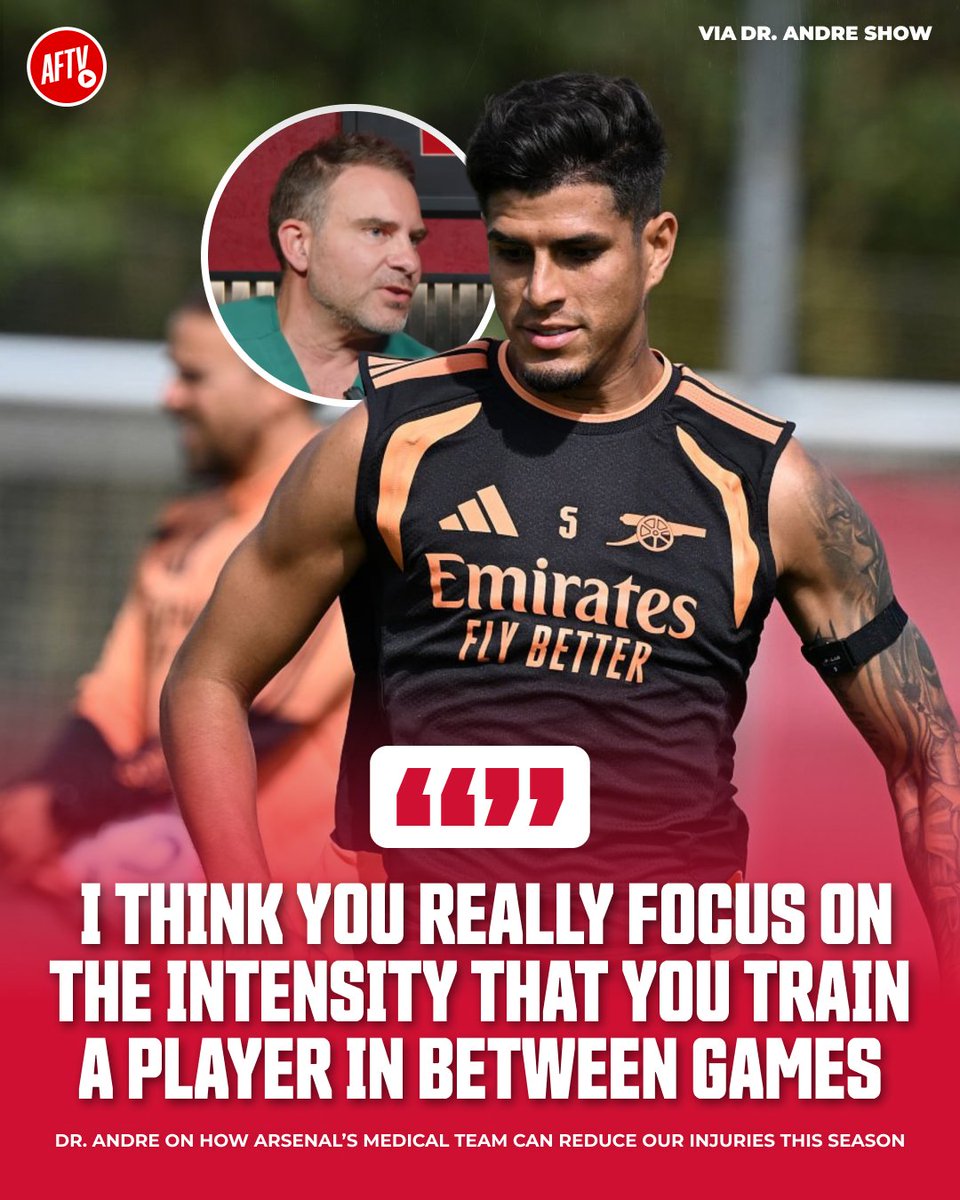 AFTVMedia's tweet photo. Arsenal have been hit by injury after injury throughout the seasons, putting us in 𝐀 𝐋𝐎𝐓 𝐎𝐅 𝐂𝐑𝐈𝐒𝐈𝐒 in the fight for trophies ☹️🤕

With our new medical team this season, hopefully everything will be BETTER! 🙏🔥

#AFTVInterview https://t.co/SgMv0TtorX