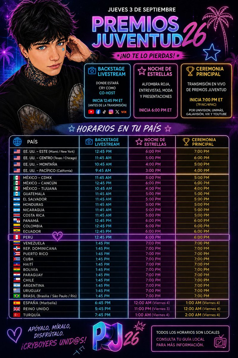 sambitacryboyer's tweet photo. MAÑANA YA SON LOS PREMIOS JUVENTUD @PremiosJuventud
busca tu horario 🖤👽👑
#CryHostPJ
#PremiosJuventud https://t.co/o9sLuhBpte