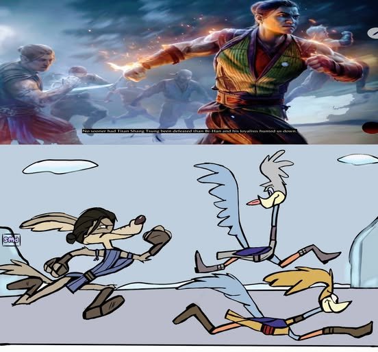 sakuramangadraw's tweet photo. #mk1 #coyotevsacme #mortalkombat #cartoonstyle  #looneytunes #cartoon https://t.co/sAVYwYNeRc