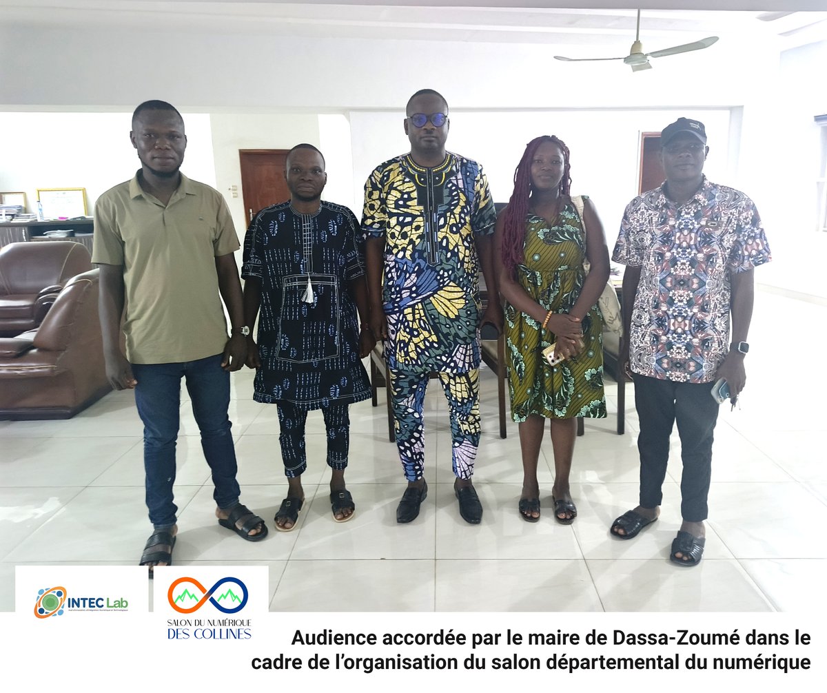 inteclabbenin's tweet photo. Le Maire de Dassa-Zoumè, Armand LAWIN, soutient fermement le Salon du Numérique &amp; le #Hackathon41 portés par INTEC Lab et la Mairie des Jeunes. Un engagement fort pour freiner l'exode des talents et transformer les Collines en hub d'innovation locale ! 🇧🇯✨ #BeninNumerique https://t.co/RyZzpxYiE7